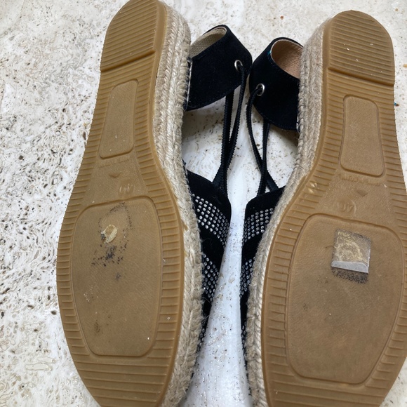 Kanna Black Suede With Bling Espadrille Sandals Size EU 40 - Picture 2 of 5